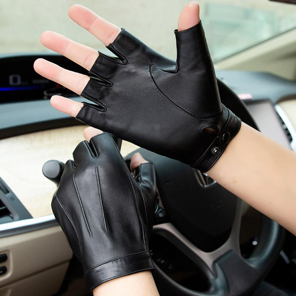 fingerless leather driving gloves