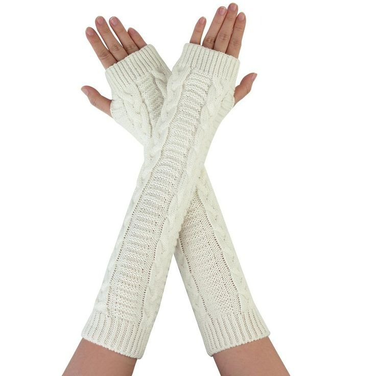 long white fingerless gloves