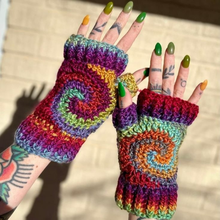 crochet fingerless gloves