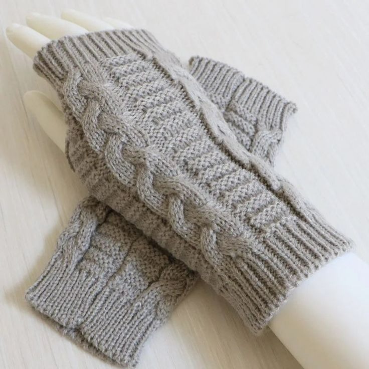 fingerless knit gloves