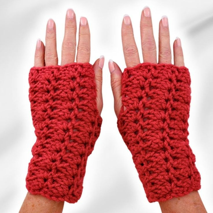 red fingerless gloves